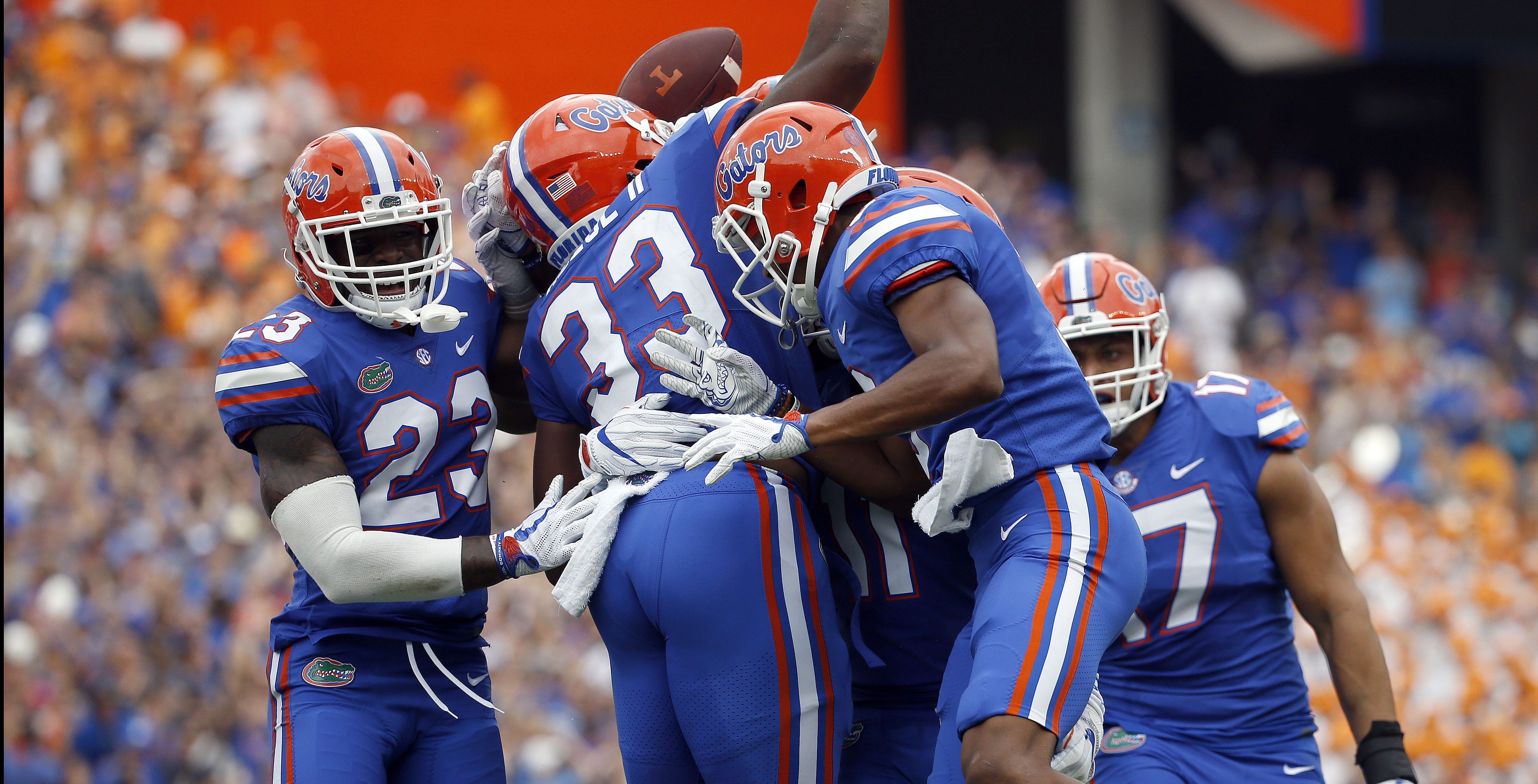 Who follows C.J. Henderson, Kadarius Toney in Florida Gators' No. 1?