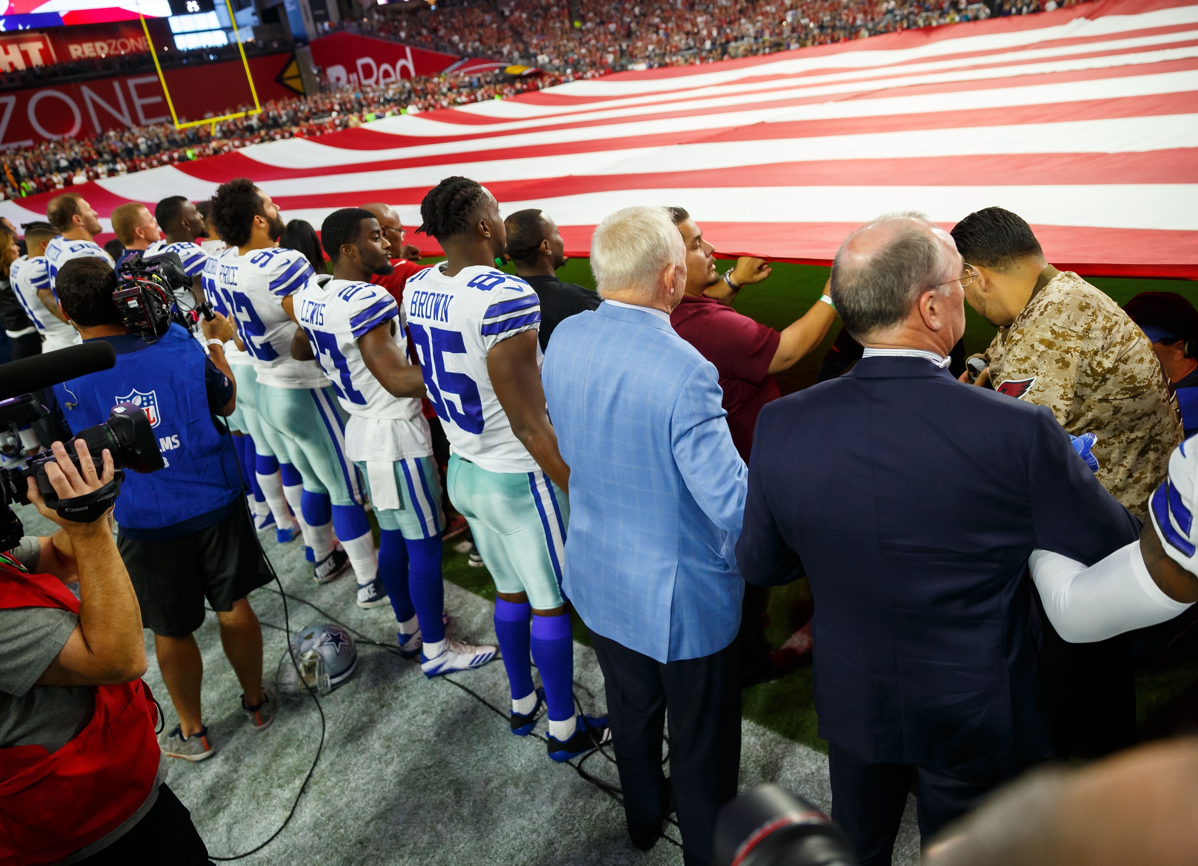 Dallas Cowboys Kneeled Prior to 'MNF' Game, Stood During the Anthem