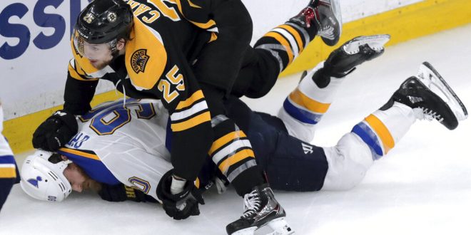 Kuraly, Bruins rally, beat Blues 4-2 in Stanley Cup opener