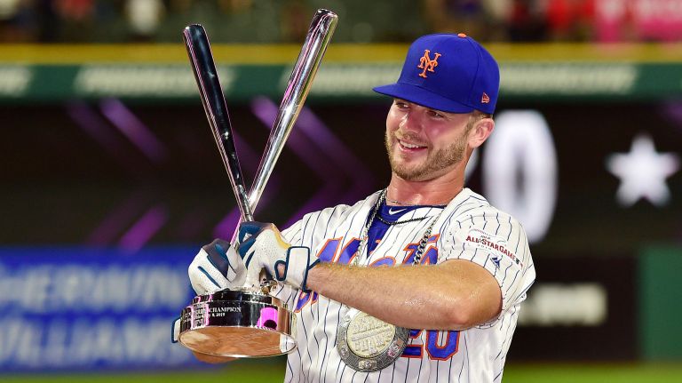 Mets' Pete Alonso drilled in face, exits against Nationals