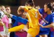 UF defender Norah Abbott (#27) challenges Tennessee’s Sammi Woods (#3) for the ball during the Gators game against the University of Tennessee at Donald R. Dizney Stadium in Gainesville, Fla., Wednesday, Oct. 30, 202