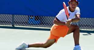 Sophomore Jeremy Jin is the Gators' top-ranked singles player entering the spring season. Photo: Lee Ann Anderson/WRUF